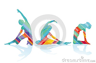 Â Gymnastics and stretching, sports training Vector Illustration